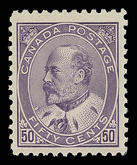 CANADA 95,An unusually nice mint single with exceptional colour and bright impression, well centered with full original gum, NEVER HINGED, attributes seldom encountered on this particular stamp, VF NH; 2014 Greene Foundation cert.