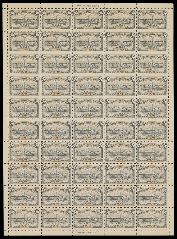 CANADA  CL41,A mint sheet of 50; a few perf separations in bottom margin, scarce as only 200 sheets were printed, F-VF NH