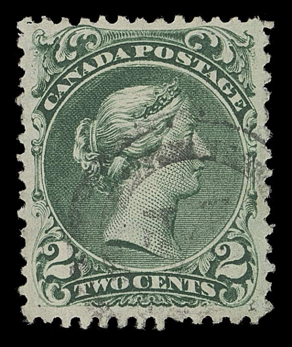CANADA  24a,A choice used example showing large  "& G / LUT" of the two-line watermark, deep radiant colour, light two-ring 