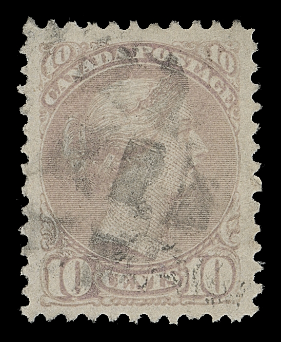 CANADA  40e,A highly select used example of this difficult first printing, unusually well centered for this stamp, displaying characteristic colour and impression, light segmented cork cancel, VF+; 2007 Greene Foundation cert.