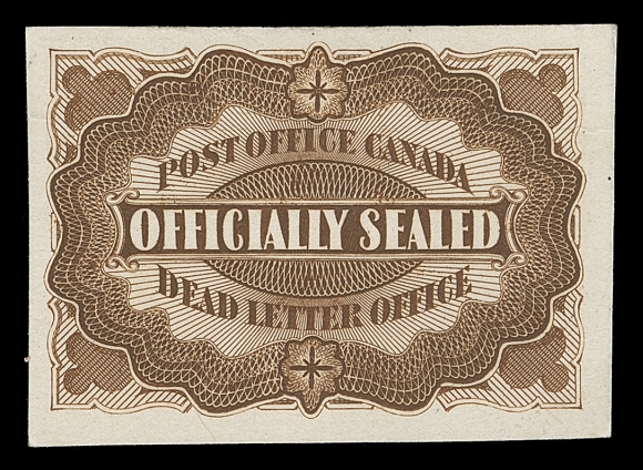 CANADA  OX1P,A large margined plate proof single printed in colour of issue on thin card, VF+
