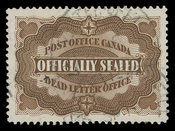 CANADA  OX1,A superbly centered example with jumbo large margins, faint usage crease as customary, light Dead Letter Office SP 16 96 CDS postmarks, as nice as they come, XF