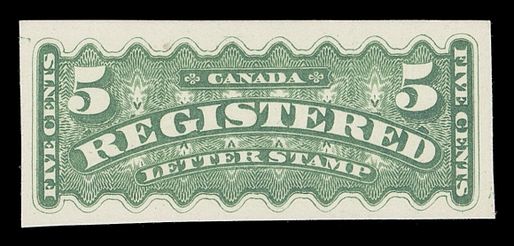 CANADA  F2,A plate proof on thin card displaying the distinctive shade associated with this scarce proof; much scarcer than catalogue value indicates, VF