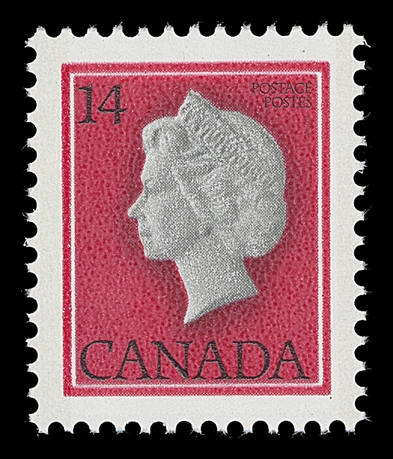 CANADA  716c,A fabulous lower right corner block of four, without imprint from field stock as are all known, with both the red colour and tagging completely omitted in error; in pristine condition, an absolute rarity, VF NH; 1980 Gary Lyon cert.