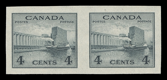 CANADA  249d-257a,Short set of nine imperforate pairs, all in horizontal format, the 10c pair NH and others mostly LH, VF-XF (Unitrade 249d-257a; cat. $4,100)