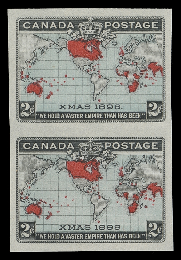 CANADA  86a,A full margined imperforate pair with blue oceans, choice, ungummed as issued, VF