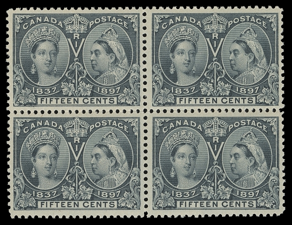 CANADA  58,Premium mint block of four, very well centered for the issue with brilliant fresh colour, faint natural gum bend on lower left stamp, VF NH