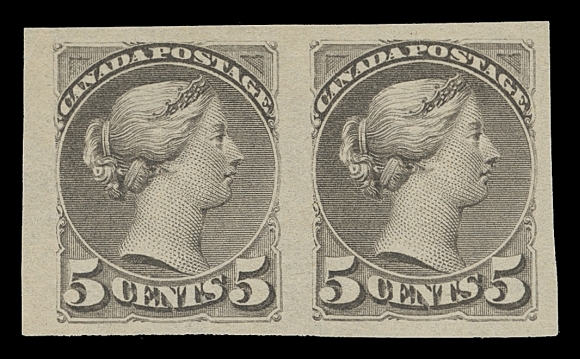 CANADA  42a,A large margined imperforate pair, ungummed as issued, VF and choice