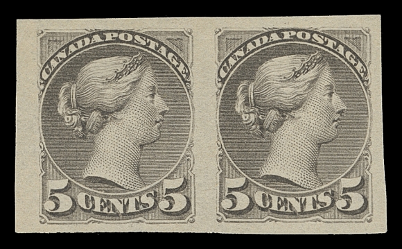 CANADA 42a,A large margined imperforate pair, ungummed as issued, VF and choice