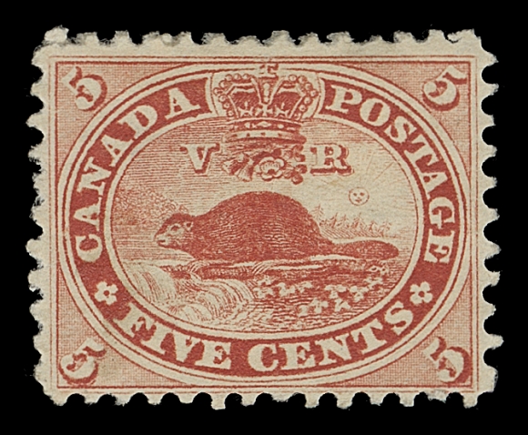 CANADA  15c,An appealing mint example of this elusive first printing, rich colour with deep impression, quite well centered for the issue, large part original gum, F-VF