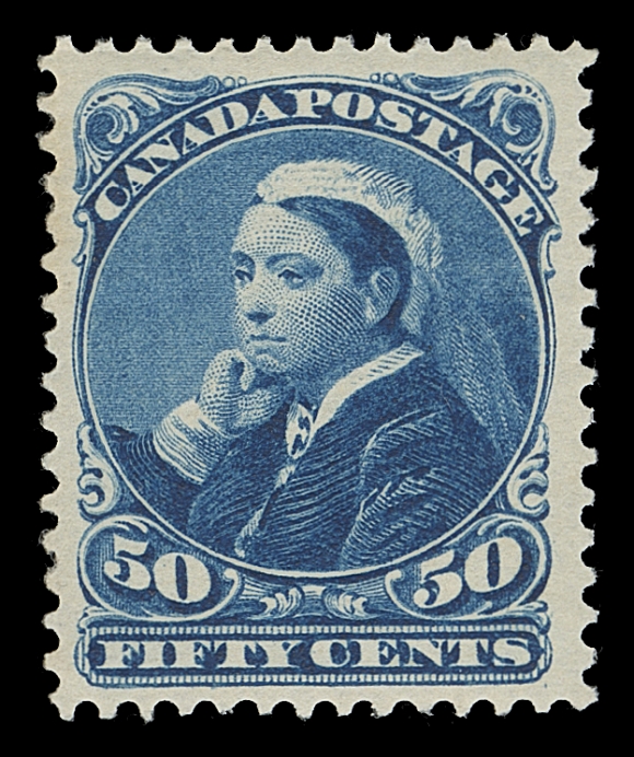 CANADA  47,An extraordinary mint example of this very challenging stamp,  with superior centering, post office fresh colour on fresh paper and full pristine original gum, NEVER HINGED. From past  experience this stamp in premium quality can easily be classified as a condition rarity, VF NH