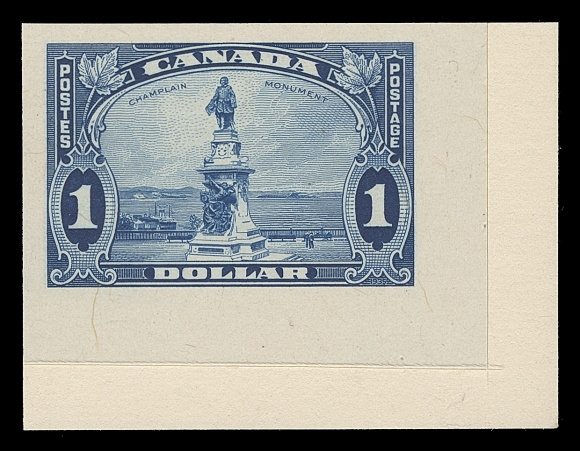 CANADA  217-227,Complete set of eleven plate proofs in issued colours on card mounted india paper; the higher values from the lower right corner position, a beautiful, selected XF set