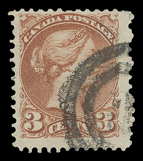 CANADA  37d,A used single displaying the scarcer perforation gauge, large margined with rich colour, portion of two-ring 