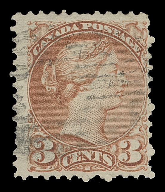 CANADA  37d,An attractive used example of the sought-after perforation gauge, light oval mute grid cancel of Nova Scotia, Fine