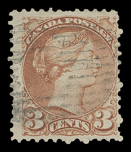 CANADA 37d,An attractive used example of the sought-after perforation gauge, light oval mute grid cancel of Nova Scotia, Fine