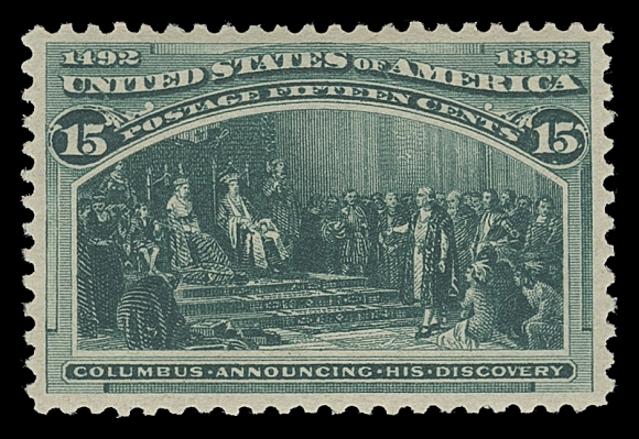 USA  238,A selected mint example, extremely well centered with rich luxurious colour and intact perforations, full white unblemished original gum; a premium quality stamp, superb in all respects, XF NH; 2007 PSE cert. (Graded XF 90; SMQ $1,700)