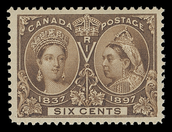 CANADA  55,A remarkable mint single, well centered within noticeably large margins, deep rich colour and full original gum; a great stamp, VF+ NH; 2012 Greene Foundation cert.