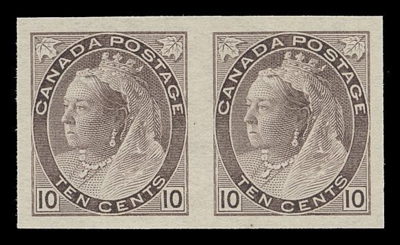 CANADA  83ii,A selected imperforate pair with large even margins, bright fresh and ungummed as issued, XF