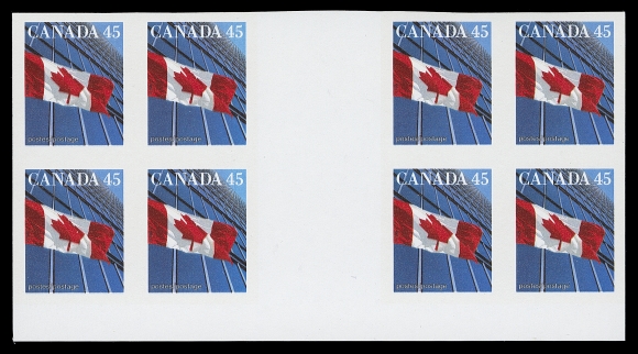 CANADA  1362iii,Lower margin mint imperforate block of eight with interpanneau  gutter margin between blocks, in flawless condition - devoid of  the wrinkles and creases often seen on these; rarely seen in such superior quality, XF NH
