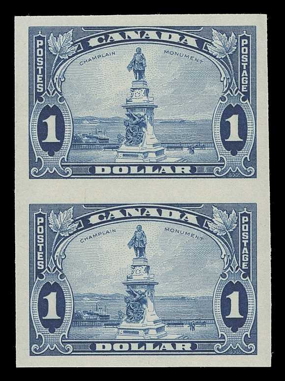 CANADA  217c-227a,The complete set of eleven mint imperforate pairs; 1c to 8c in horizontal format, 10c to $1 in vertical format, each with lovely fresh colour, ample to large margins and full original gum; a beautiful set of this popular series, VF NH; each pair is accompanied by 2014 RPS of London cert.