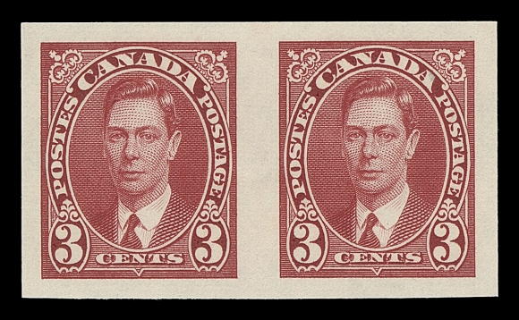 CANADA  231c-236a,Post office fresh mint set of six imperforate pairs with large margins, brilliant colour and full original gum; a choice XF NH set, only 100 sets were produced and fewer remain NH
