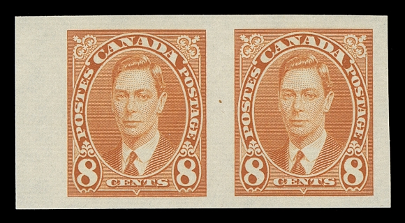 CANADA  231c-236a,Post office fresh mint set of six imperforate pairs with large margins, brilliant colour and full original gum; a choice XF NH set, only 100 sets were produced and fewer remain NH

