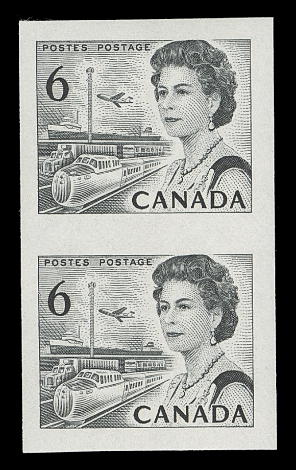 CANADA  468Bd,The sought-after imperforate coil pair in exceptional quality, unlike many of the existing examples (often found with creases and other flaws). Superb in all respects, XF NH