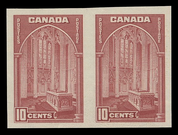 CANADA  241b-245b, 241c,The set of six mint imperforate pairs with both shades of the Ten cent, each pair with bright fresh colour and large margins; trivial gum spot on the 13c. A beautiful set, VF-XF NH
