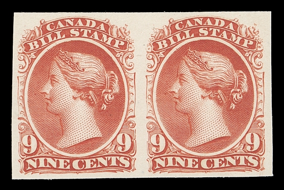 CANADA REVENUES (FEDERAL)  FB18/FB36,Sixteen different denominations in plate proof pairs in the issued colours on card mounted india paper (lacking the 20c which does not exist in the issued colour), also extra $1, $2 & $3 pairs on india paper, VF 