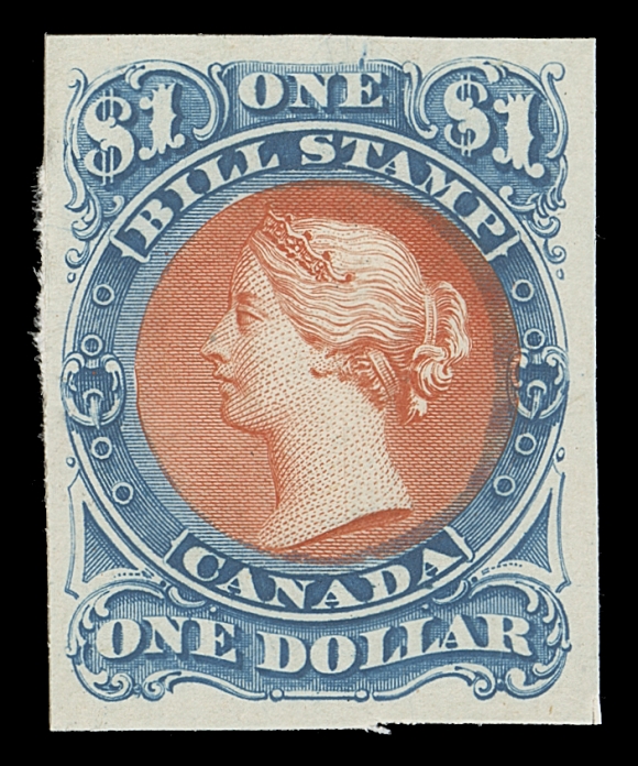 CANADA REVENUES (FEDERAL)  FB33-FB36,An appealing lot of high value trial colour plate proof singles on india paper or card mounted - various combination of colours as well as issued colour, no doubt some much scarcer than others. Includes $1 (8), $2 (7) and $3 (13 singles, two showing imprint and a plate strip of three with imprint at foot). Includes K. Bileski notes. The odd flaw but mainly F-VF; an attractive group.
