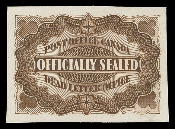 CANADA  OX1P,A beautiful, large margined plate proof single printed in the issued colour on thin card, XF