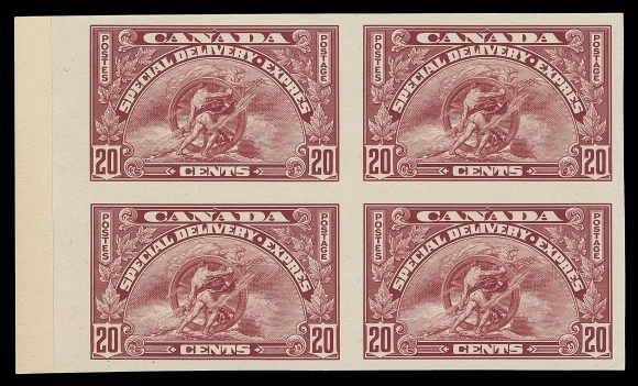 CANADA  E6P,Left margin plate proof block in the issued colour on card mounted india paper, VF