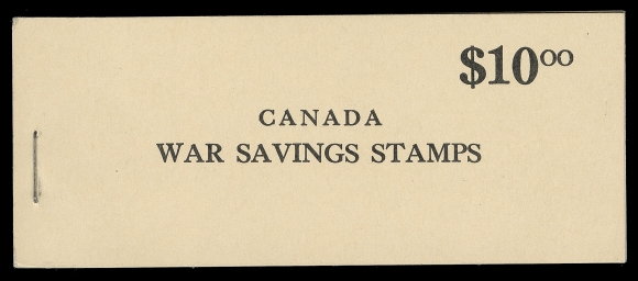 CANADA REVENUES (FEDERAL)  FWS6b,A choice intact booklet containing all five 25c Spitfire booklet panes of eight, well centered and fresh, scarce this nice, VF NH (Van Dam cat. $2,475)