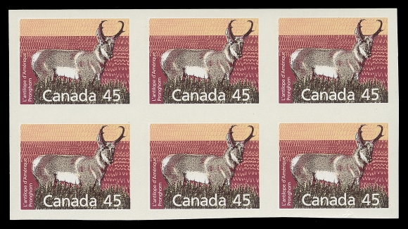 CANADA  1172h,Mint imperforate block of six (3x2) with large margins all around, VF NH