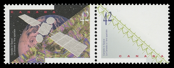 CANADA  1442b + variety,Mint se-tenant pair with MISSING HOLOGRAM error on right stamp and UNTAGGED - a very rare combination of printing errors of which very few exist, VF NH; 2021 Greene Foundation cert. (Cat. is for hologram error pair with tagging)