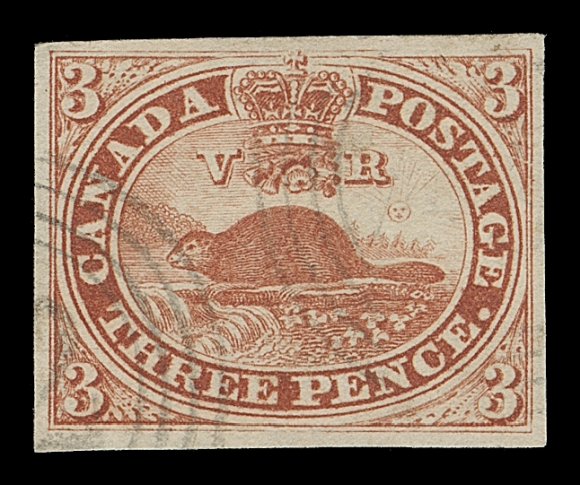 CANADA  4,A beautiful example with bright colour on fresh paper, ideally light four-ring numeral cancels, VF