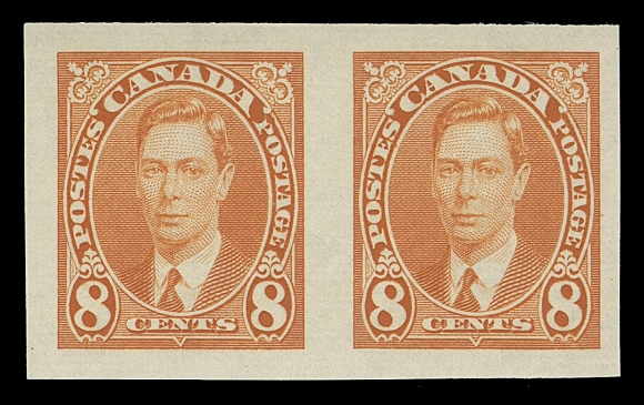CANADA  236a,Large margined mint imperforate pair, brilliant fresh, VF+ NH