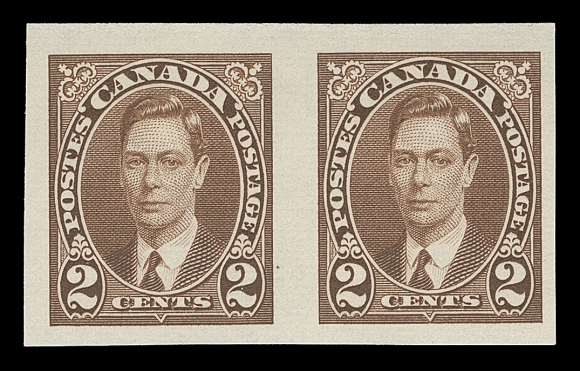 CANADA  231c-236a,A beautiful set of six mint imperforate pairs in premium quality, each with full even margins, post office fresh with full unblemished original gum, XF NH