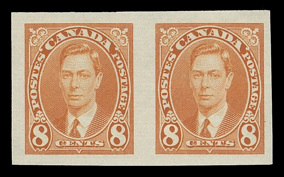 CANADA  231c-236a,A beautiful set of six mint imperforate pairs in premium quality, each with full even margins, post office fresh with full unblemished original gum, XF NH