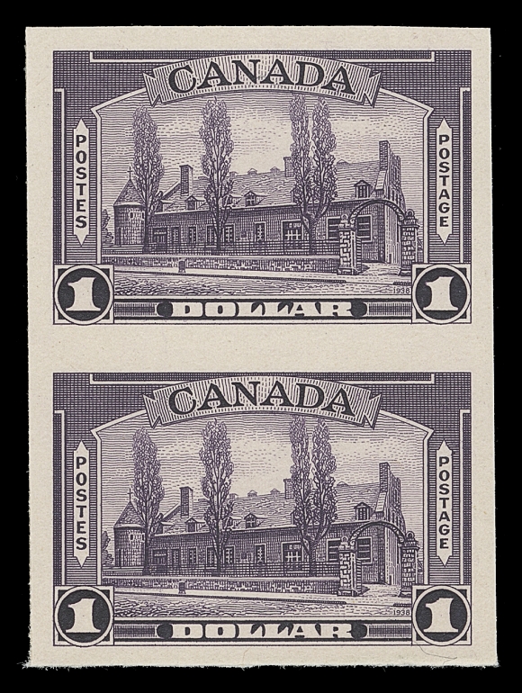 CANADA  241-245, C6,The complete set of four plate proof pairs in issued colours on card mounted india paper (13c does not exist) plus the 6c airmail that was issued with this series. Each with deep rich colour and surrounded by large margins, XF