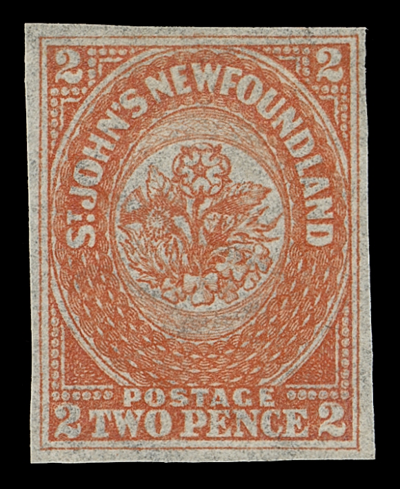 NEWFOUNDLAND  11iii,A beautiful unused example with exceptional colour and bright impression, showing line in both "2s" variety and papermaker