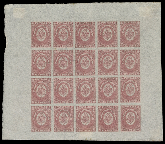 NEWFOUNDLAND  20ii,Mint sheet of twenty, hinged only in margin and on one stamp (Pos. 18), shows papermaker