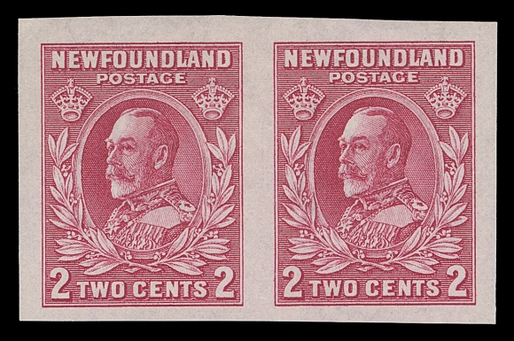 NEWFOUNDLAND  185c,A superb margined mint imperforate pair, faint trace of a hinge, XF VLH; 1973 RPS of London cert.
