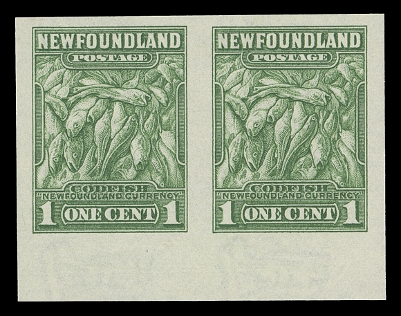 NEWFOUNDLAND  183b,A choice, fresh mint imperforate pair with sheet margin at foot, VF NH