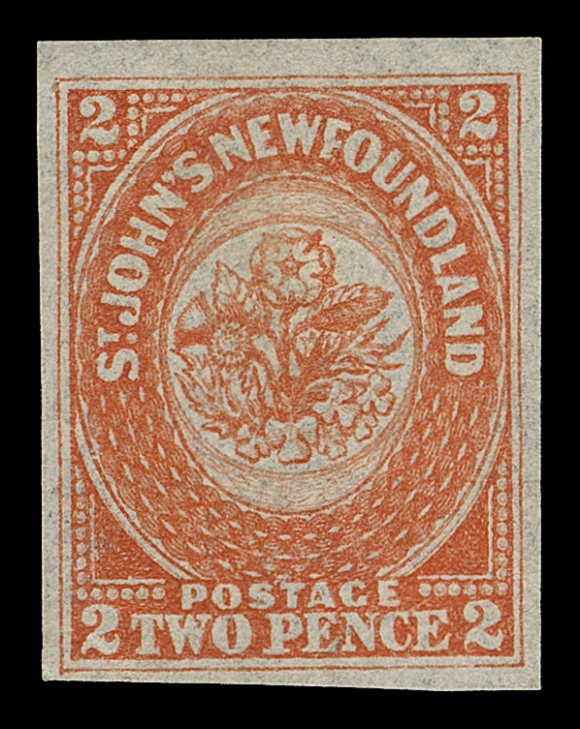 NEWFOUNDLAND 11,A large margined mint example with original gum somewhat disturbed but displaying exceptional margins colour; A. Brun backstamp, XF (Cat. as unused)