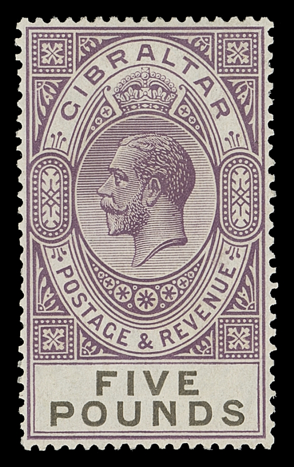 GIBRALTAR 93,A remarkably fresh, well centered mint single with sharp colours, VF LH (SG 108 £1,600)