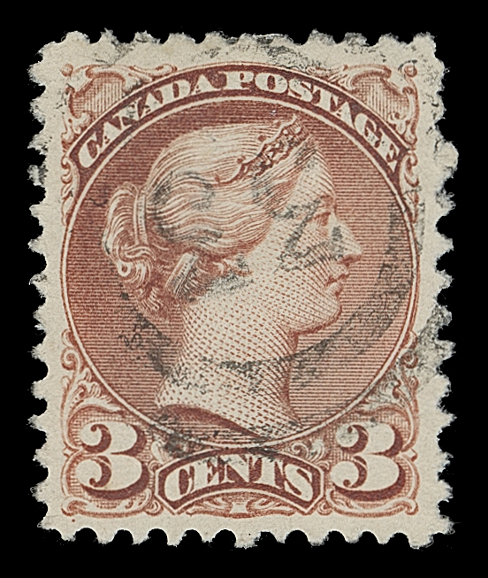 CANADA  37i,A superb used single on the scarcer, distinctively thick fibrous paper, characteristic shade and impression, unusually well centered for this and attractively cancelled by central two-ring 