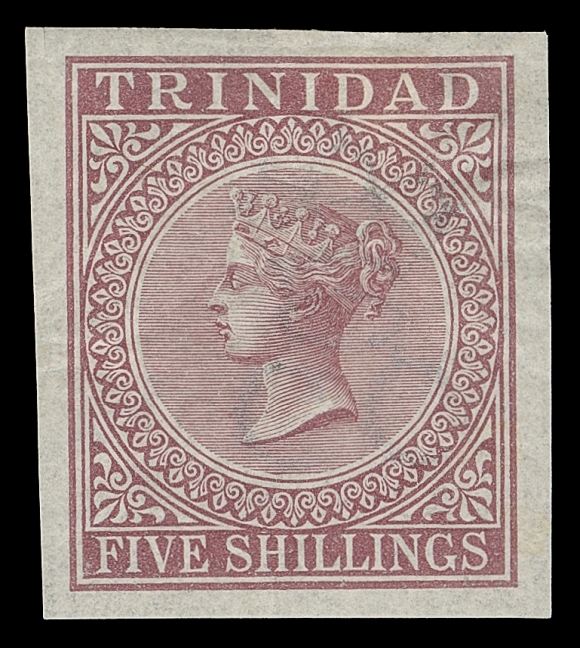 TRINIDAD  56,Imperforate mint example on watermarked stamp paper, displaying satisfactory large margins all around, minor gum wrinkling at top. Very few imperforates exist, large part original gum, VF (SG 87)