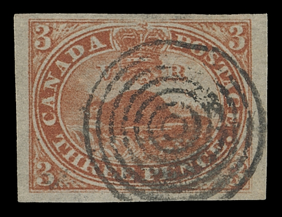 CANADA  4xi,A choice, appealing, large margined example with radiant colour and neat centrally struck concentric rings, XF