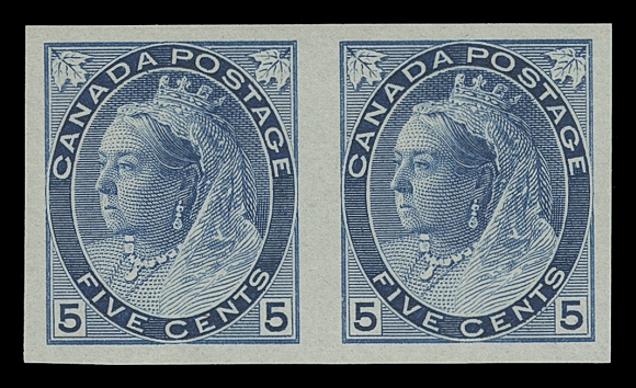 CANADA  79a,An unusually nice mint imperforate pair with rich colour and full original gum, rarely seen thus, VF NH; 2001 Greene Foundation cert.